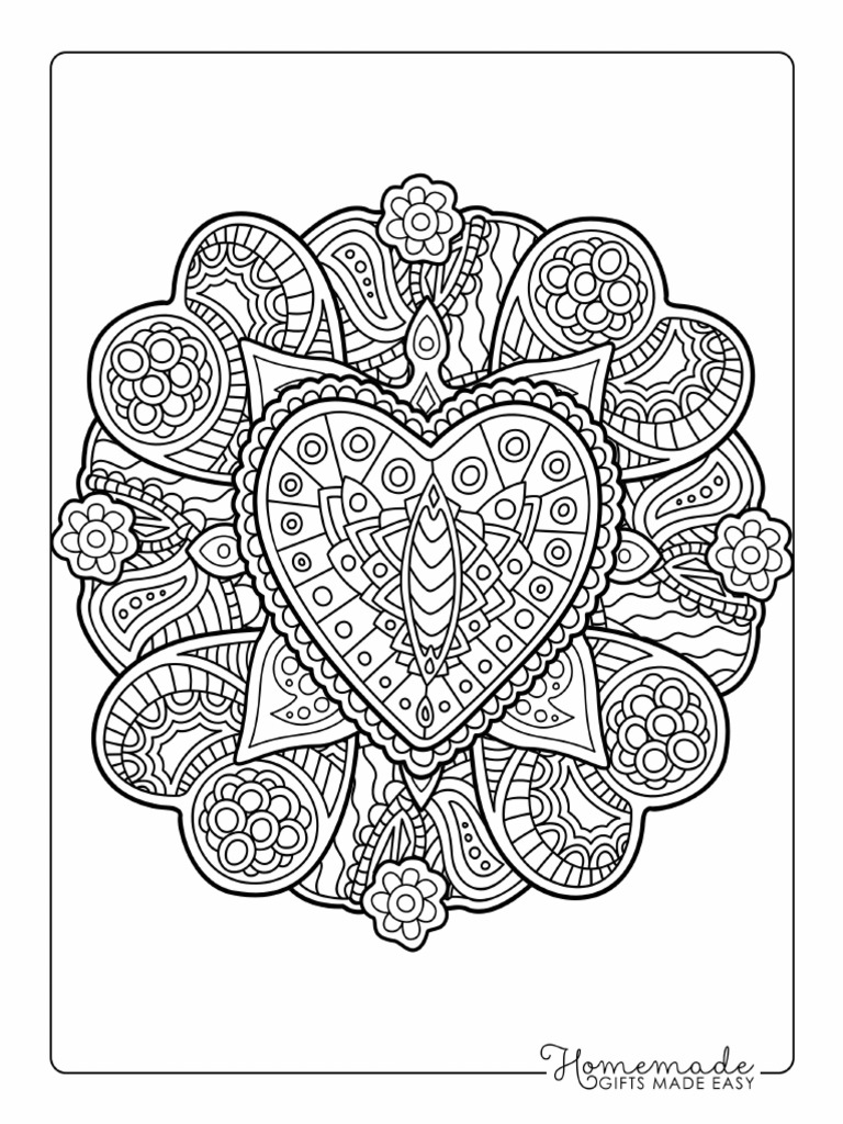 Heart Coloring Pages Intricate Patterned Hearts For Adults | PDF
