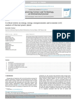 A Critical Review on Energy, Exergy, Exergoeconomic and Economic (4-E) Analysis of Thermal Power Plants (Engineering Science and Technology, An International Journal) (2016)