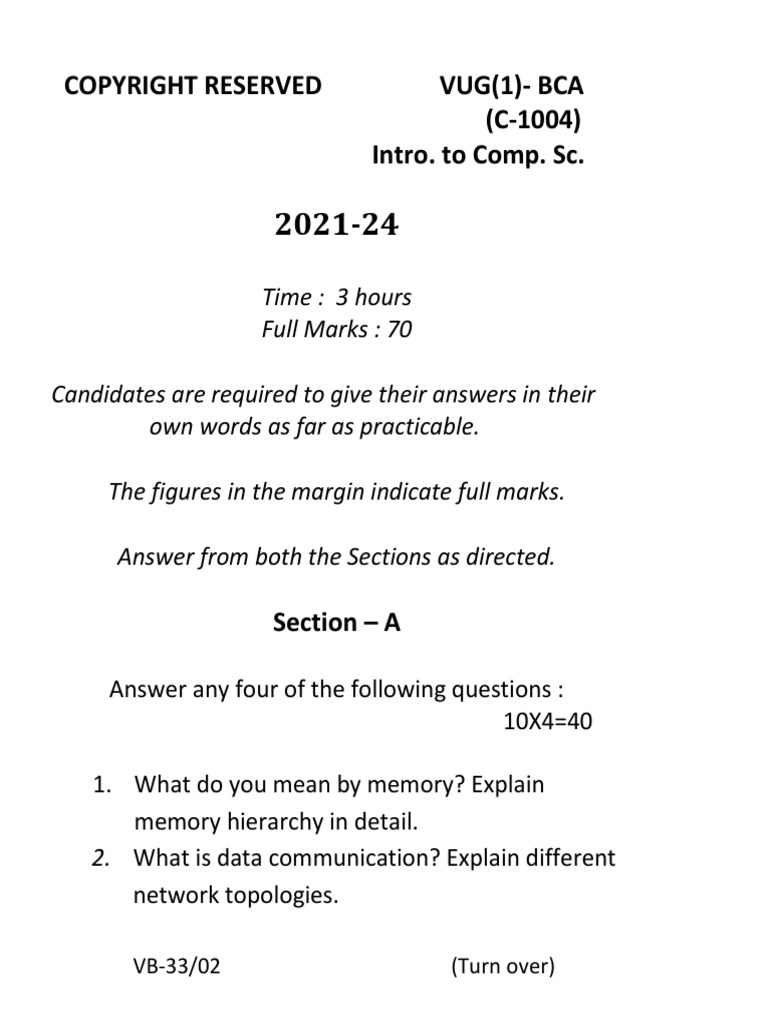 (C-1004) Intro. To Comp. SC.: VUG (1) - BCA | PDF