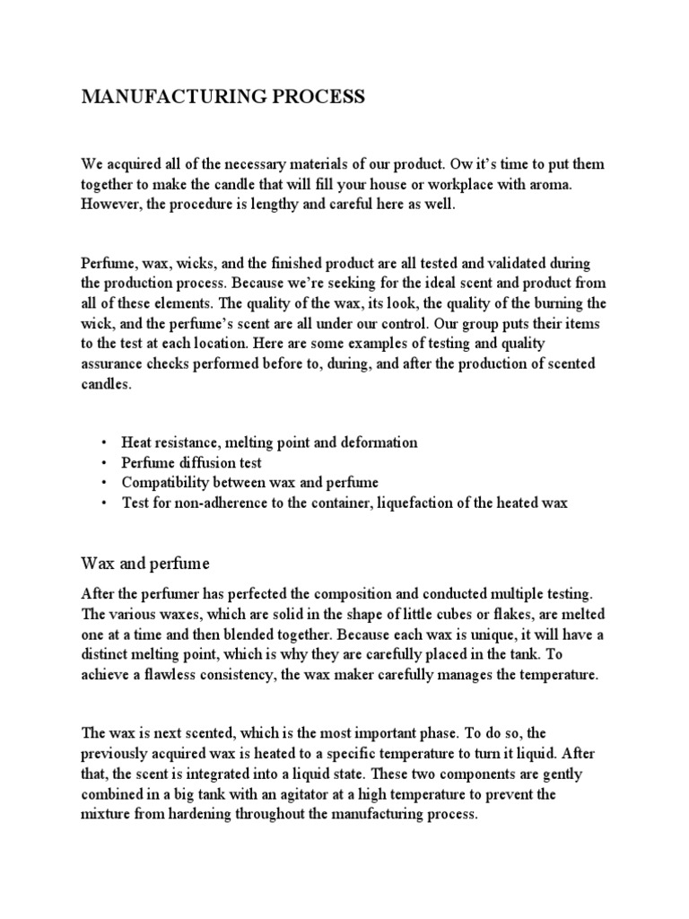 Candle Manufacturing Process PDF