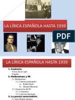 La lírica española hasta 1939: evolución de los principales movimientos poéticos