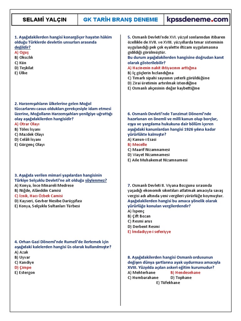 Selami Hoca Deneme 2 | PDF