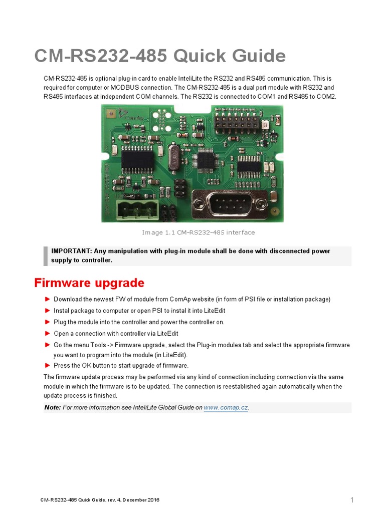 CM-RS232-485 Installation & Firmware Guide | PDF | Computer Science ...