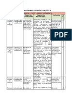 QUADRO ORGANIZADOR DOS CONTEÚDOS DE LÍNGUA PORTUGUESA