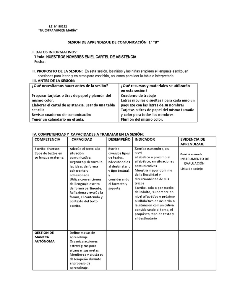 Cartel de Asistencia para Nivel Inicial | PDF | Salón de clases ...