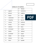 Spelling List 2 For Spellathon