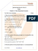 CBSE Class 12 Maths Chapter 11 Three Dimensional Geometry Important Questions 2022-23