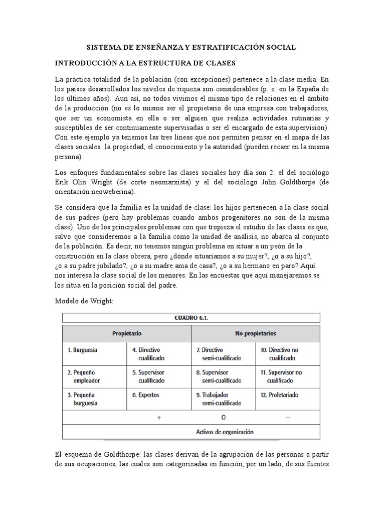 Unidad 4 Sistema de Enseñanza y Estratificación Social PDF