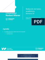 Semana 14. La Planificación de La Exposición y Sustentación de La Monografía