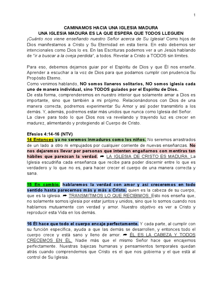 Iglesia Madura: Unidad y Crecimiento | PDF | Cristo (título) | Amor