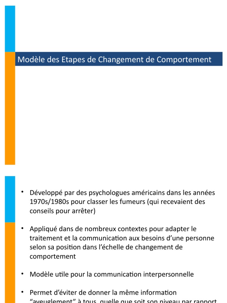 Les Étapes Du Changement de Comportement PDF la communication Comportement