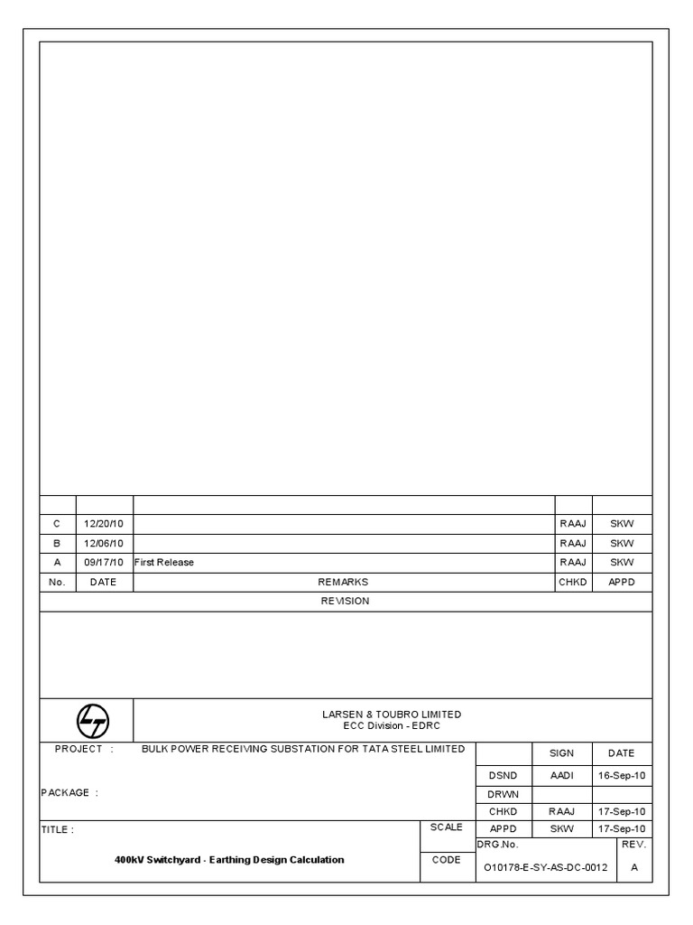 400kV Switchyard Earthing Design Report | PDF | Electrical Resistivity ...