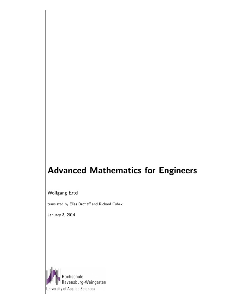 Advanced Mathematics For Engineers by W Ertel | PDF