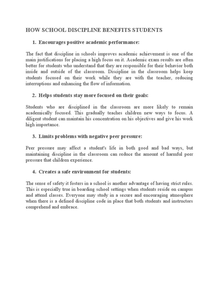 Definition of Classroom Discipline PDF