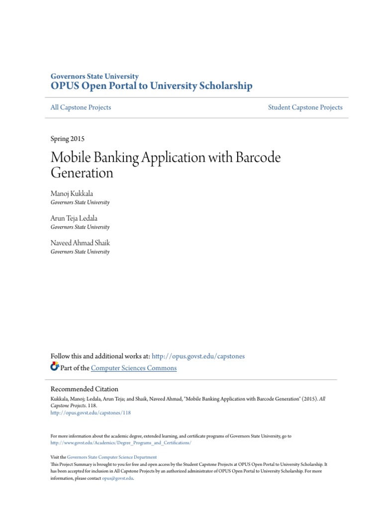 Mobile Banking with Barcode Features | PDF | Qr Code | Cheque