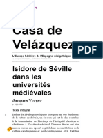Isidore de Séville Dans Les Universités Médiévales Casa de Velázquez