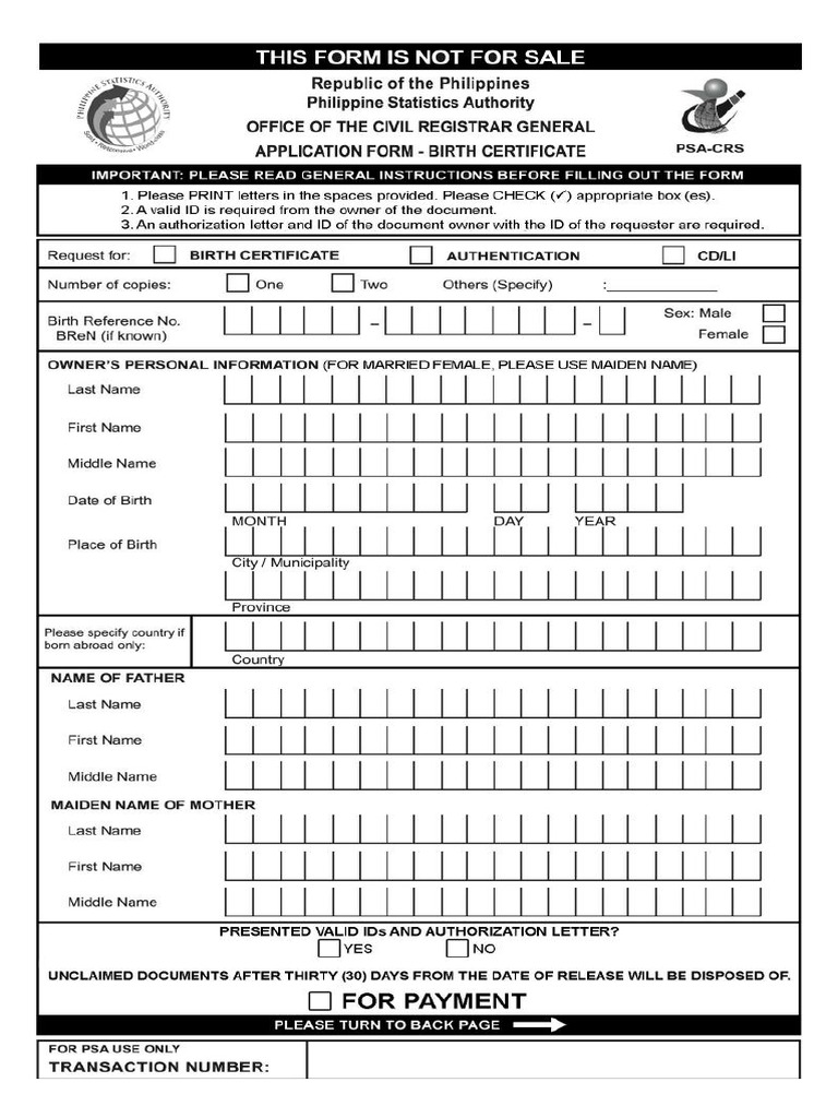 Birth Certificate PDF