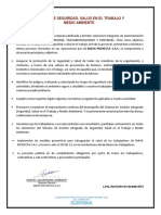 MAVA-SST-POL-GCIA 002 Politica de seguridad, salud en el trabajo y medio ambiente