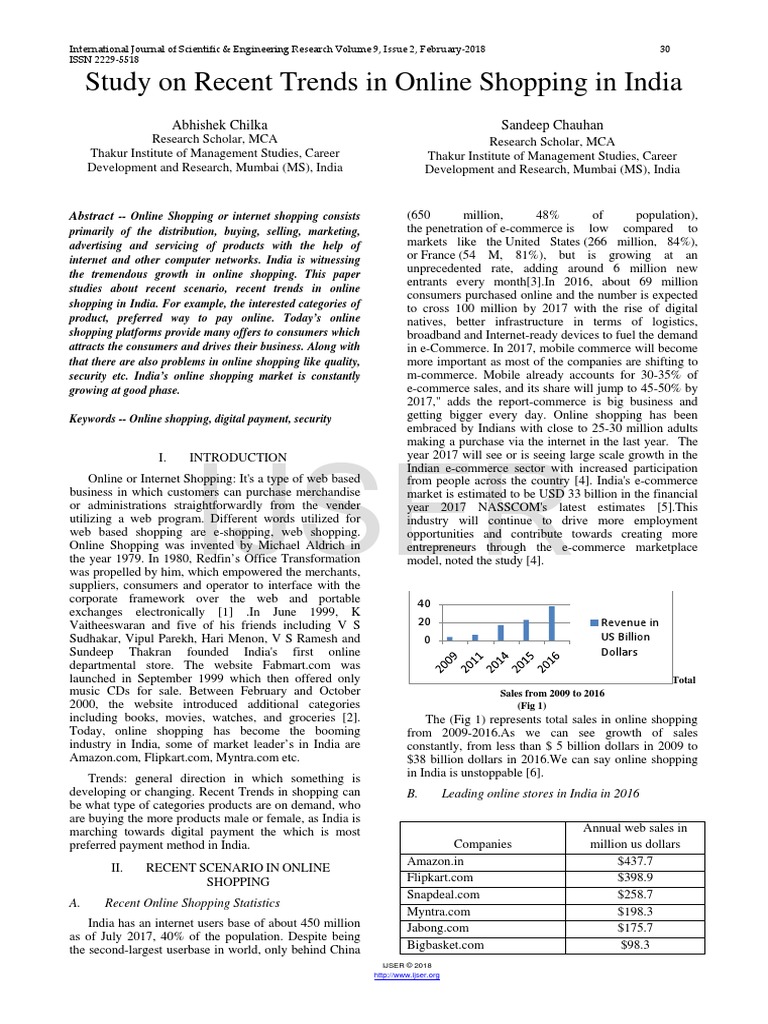 Study On Recent Trends in Online Shopping in India | PDF | Online ...