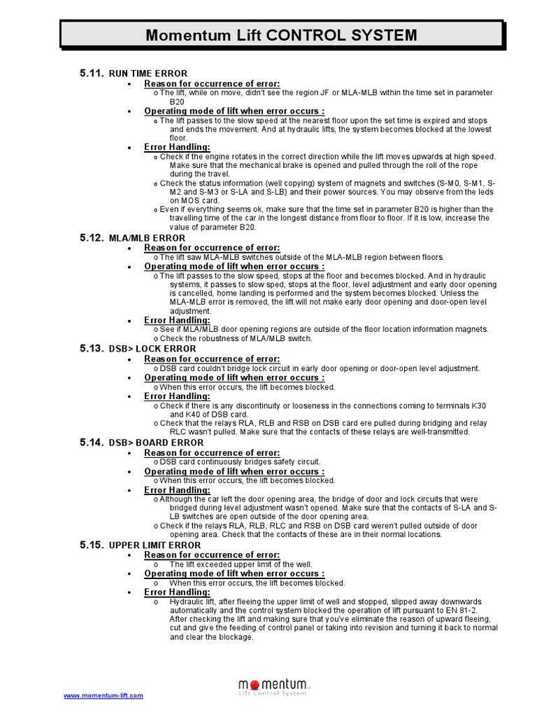 Momentum Program Girme 3 PDF Elevator Relay
