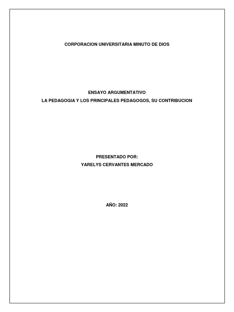 Ensayo Argumentativo | PDF | Pedagogía | Aprendizaje