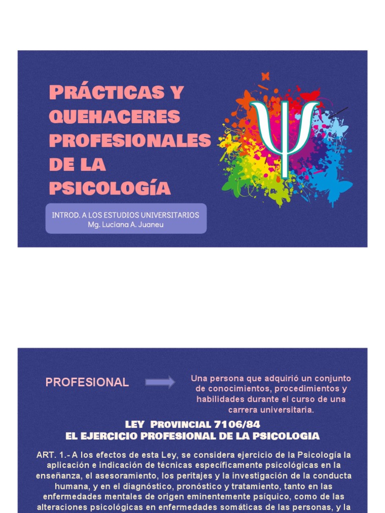 Practicas y Quehaceres Profesionales de La Psicología - Clinica