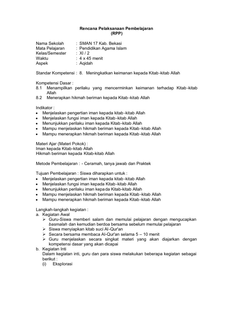 Soal Materi Iman Kepada Kitab Kitab Allah Jawabanku Id