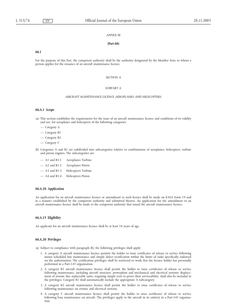 Part 66 | PDF