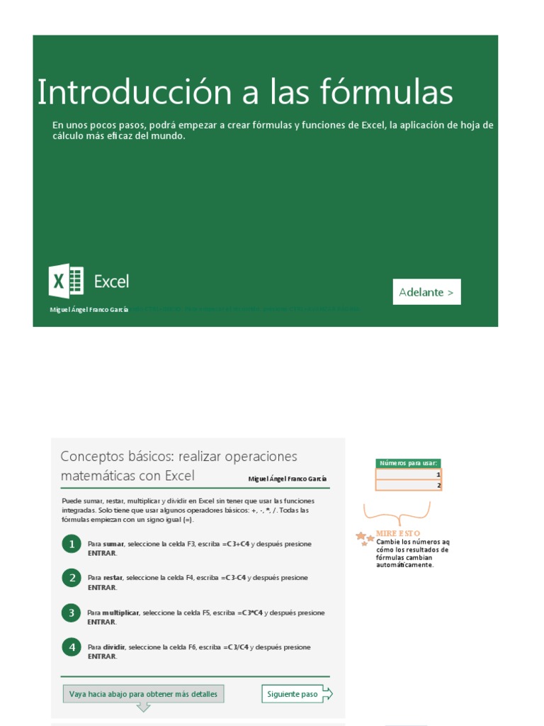 Libro de Formulas | PDF | Microsoft Excel | Multiplicación