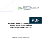 Roteiro para Elaboração de Projeto de Pesquisa em Biotecnologia Vegetal