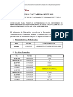 Comunicado Ingreso A Planta Permanente 2022