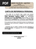 FORMATO MODELO EJEMPLO CARTA DE REFERENCIA PERSONAL