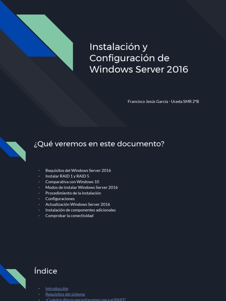 Instalación y Comparativa de Windows Server 2016 | PDF | Windows 10 ...