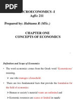 Microeconomics - I Agec 211 Prepared By: Habtamu R (MSC.)