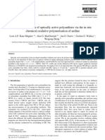 O3. Facile Preparation of Optically Active Polyanilines Via The in Situ Chemical Oxidative Polymerisation of Aniline