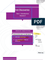 First Discoveries: Unit 1: Introduction Session 2