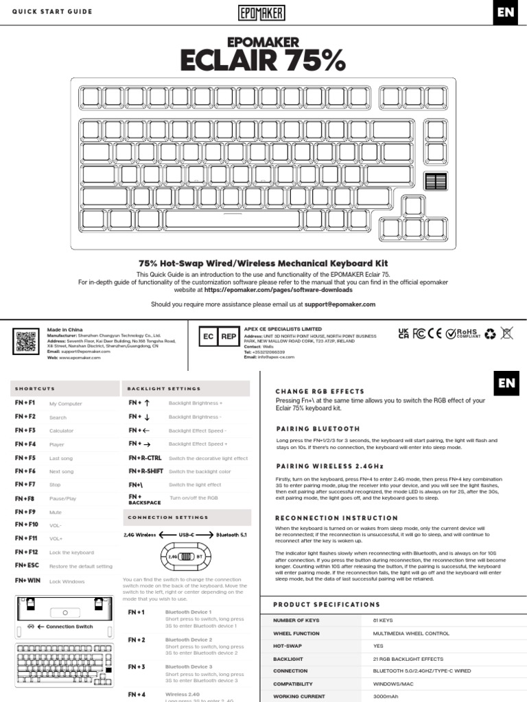 Eclair75 Manual PDF Computer Keyboard Switch