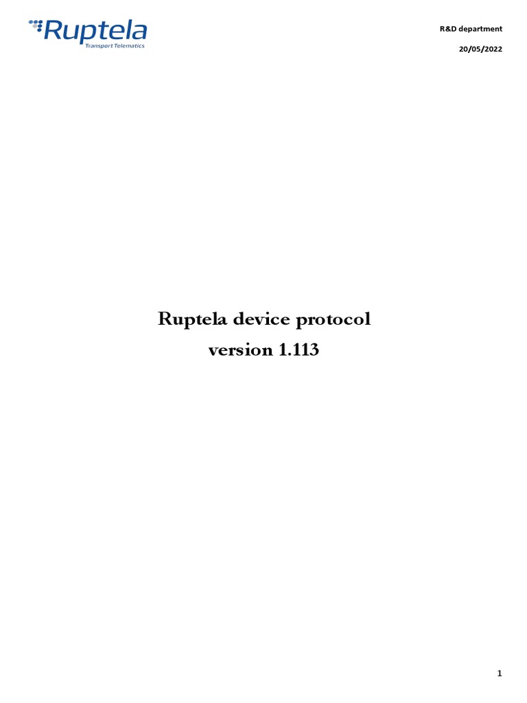 Ruptela Device Protocol Overview | PDF | Computer Architecture ...