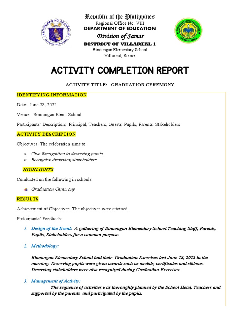 Acr Moving Up, Recognition, Graduation | PDF