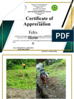 Certificate of Appreciation for School Project Support