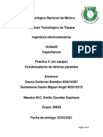 Practica 3 Capacitor Eléctrico en Equipo - Osuna Gutierrez Brandon #20210287