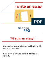 How To Write An Essay - Alianza PRO