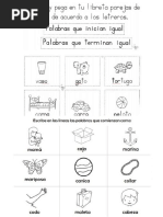 Lee Recorta y Pega Las Oraciones Con El Dibujo Correspondiente | PDF