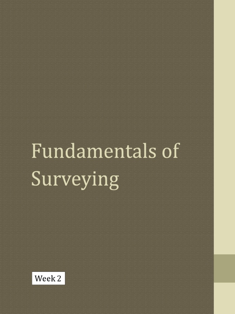 Fundamentals Of Surveying Week2 Pdf Area Surveying