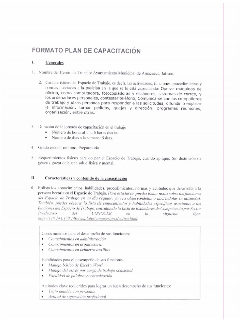 Plan de Capacitacion Jovenes Construyendo El Futuro PDF | PDF