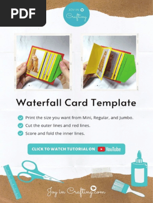 Waterfall Card Template-PDF-JoyinCrafting.com
