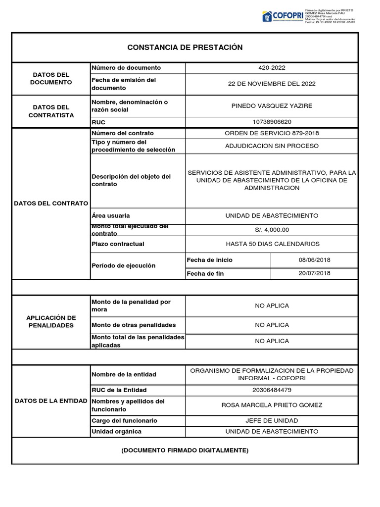 Modelo De Contrato De Prestacion De Servicios Peru Free Download ...