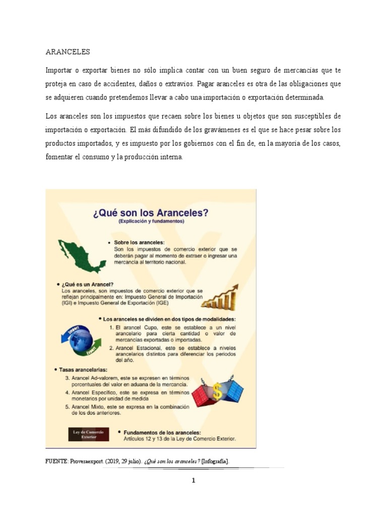 Tipos de Aranceles: Definición y Ejemplos | PDF | Arancel | aduana