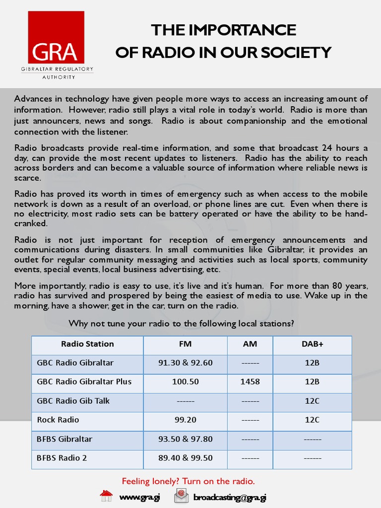 The Importance of Radio in Our Society PDF Radio Broadcasting