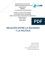 Relación Entre La Sociedad y La Política